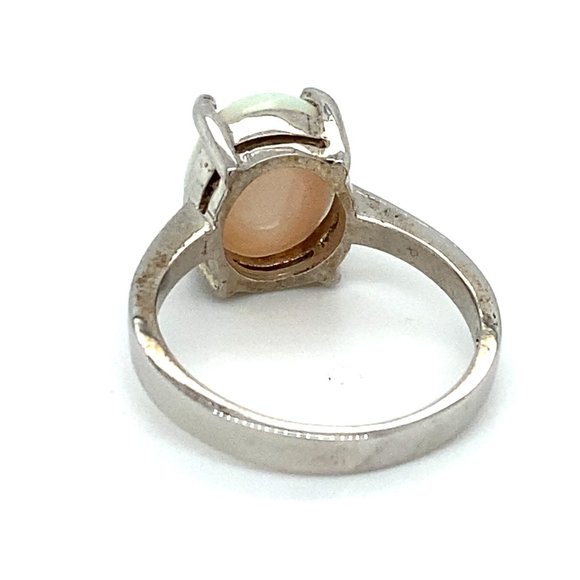 Precious Opal 3.75ct Platinum Solid Silver Ring - Picture 5 of 7